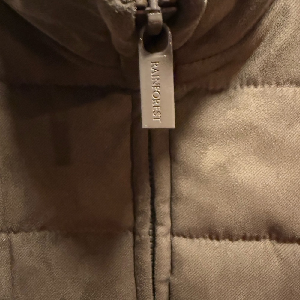 Rainforest Men's Brown Quilted Vest faux suede size LT - Picture 2 of 9